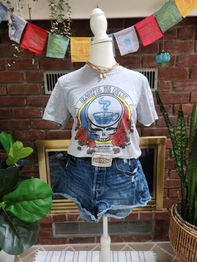Grateful for Coffee Graphic Tee Local Coffee Shop T-Shirt Size S